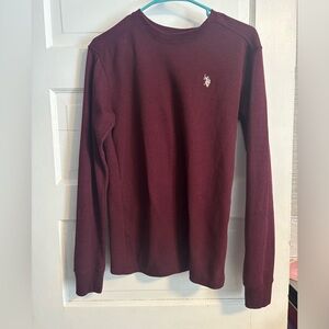 Men's Burgundy Long Sleeve Shirt